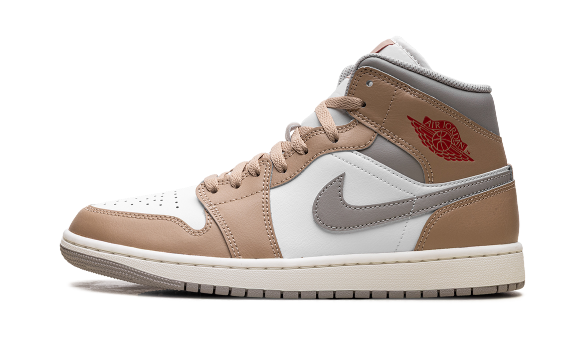 Jordan 1 Mid Rattan White College Grey