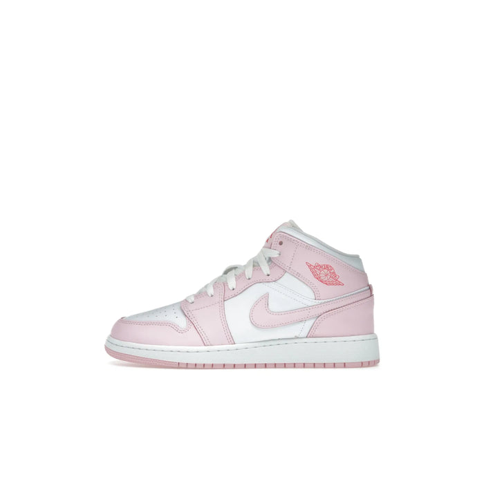 Jordan 1 Mid Pink Foam Fire Red (GS)