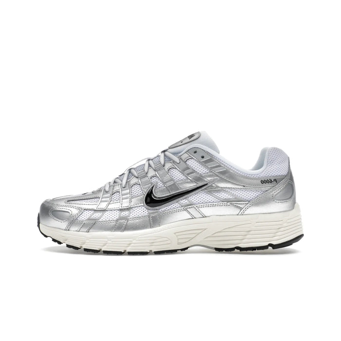 Nike P-6000 White Metallic Silver Flat Silver Black
