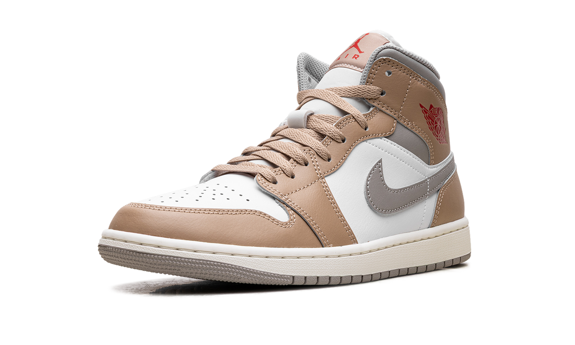 Jordan 1 Mid Rattan White College Grey