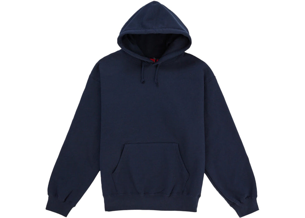 Supreme Satin Applique Hooded Sweatshirt (SS26) Washed Navy