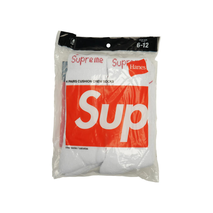 Supreme Hanes Crew Socks (4 Pack) White
