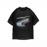 Represent Only The Strong Survive Shark T-Shirt Vintage Black