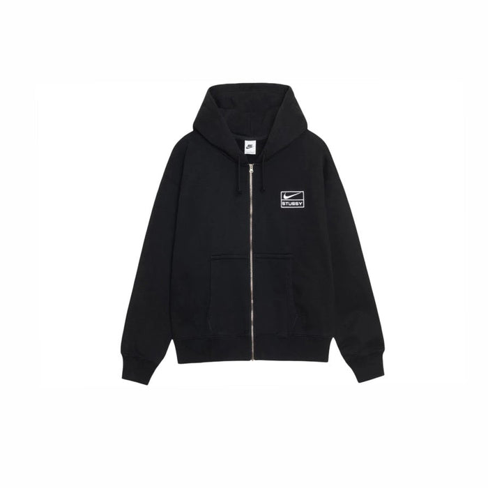 Stussy x Nike Stone Washed Fleece Zip Hoodie (FW25) Black