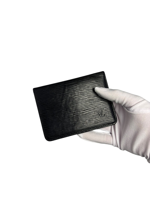 Louis Vuitton Epi Leather Port 2 Vertical Card Case Noir Black (card holder)
