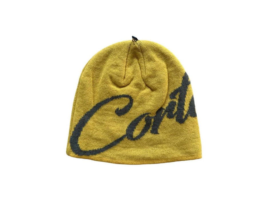Corteiz Strike Skully Yellow/Grey Beanie