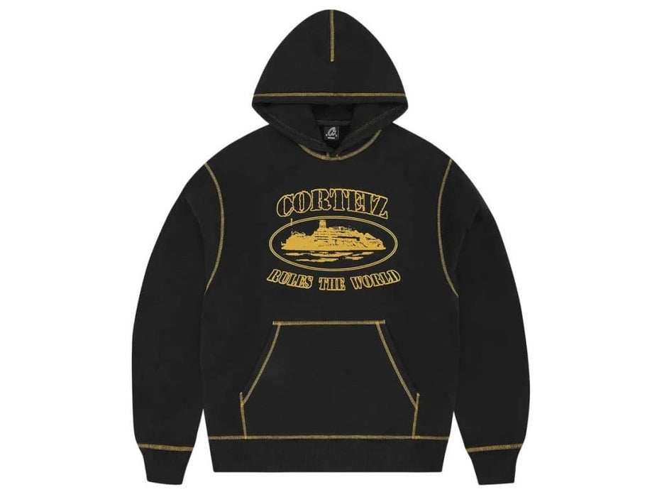 Corteiz Alcatraz Contrast Hoodie Black/Yellow