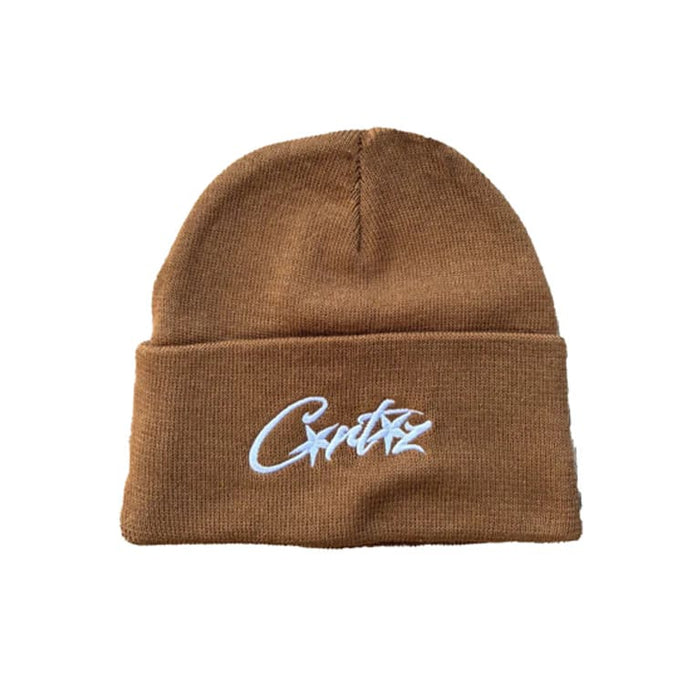 Corteiz Allstarz Folded Beanie Brown