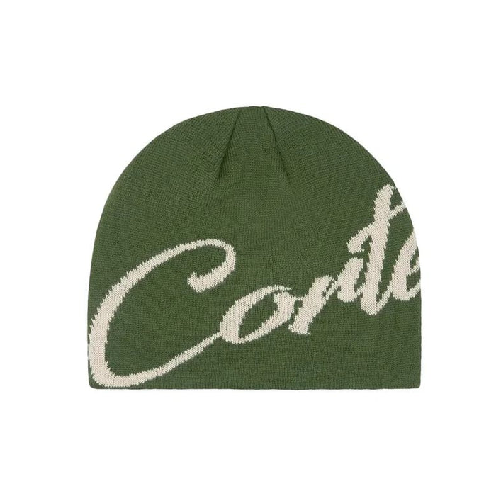 Corteiz Strike Skully Forest Green Beanie