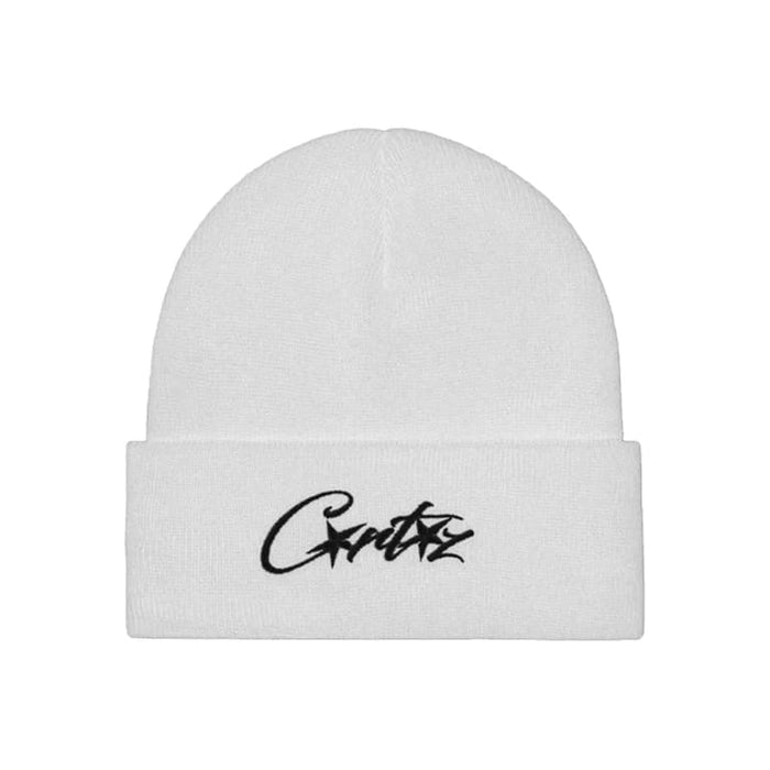 Corteiz Allstarz Folded Beanie White