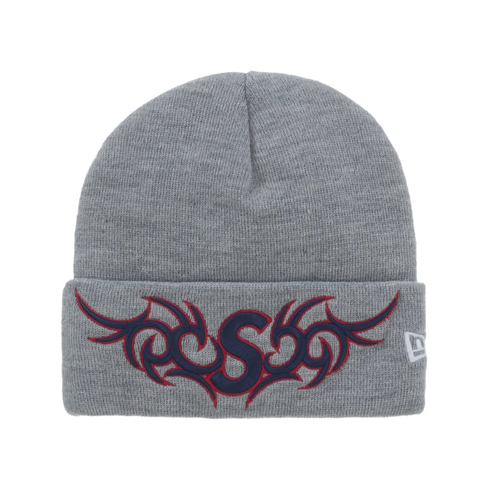 Supreme New Era Tribal S Logo Beanie Heather Grey