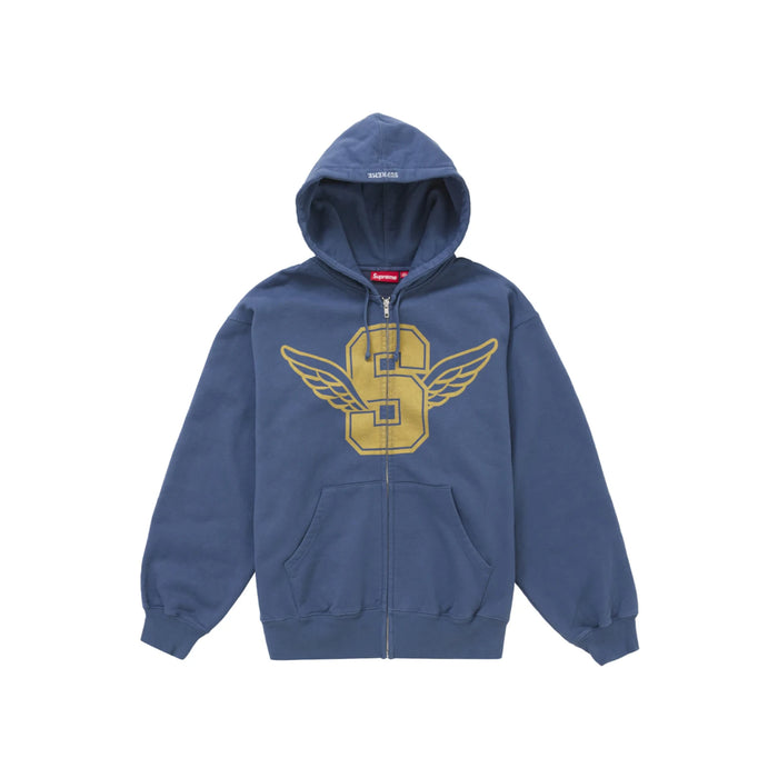 Supreme Wings Zip Up Hooded Sweatshirt Dark Blue