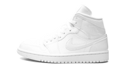 Jordan 1 Mid Triple White Patent Swoosh (Women's)