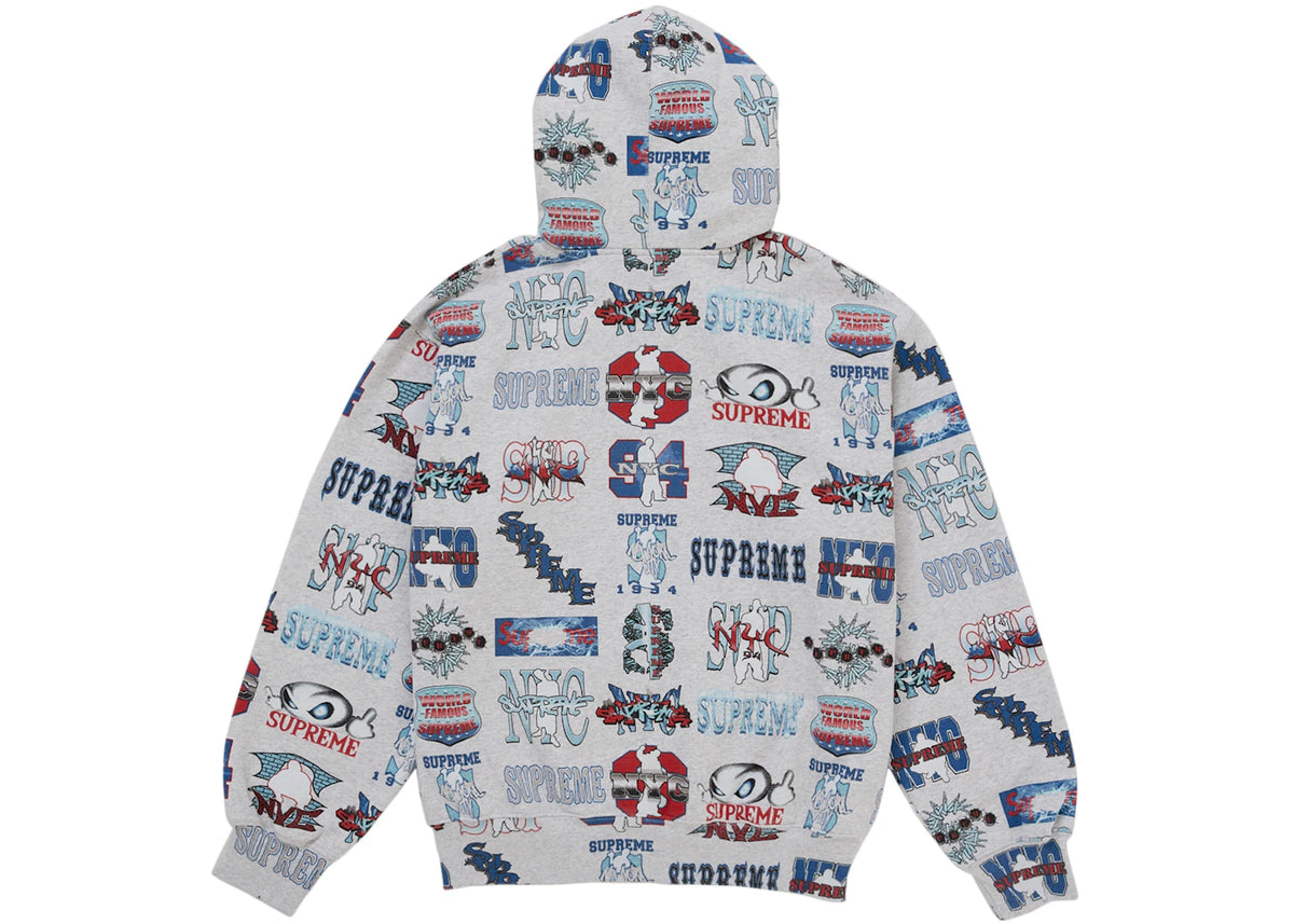 Supreme Flash Zip Up Hooded Sweatshirt White
