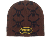 Supreme Vanson Leathers Skull Beanie Brown