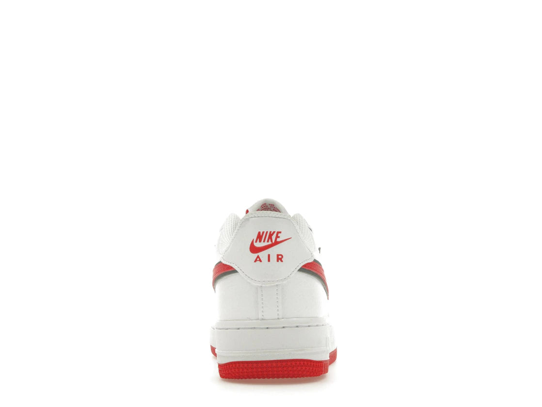 Nike Air Force 1 White Habanero Red Mini Swoosh (GS)