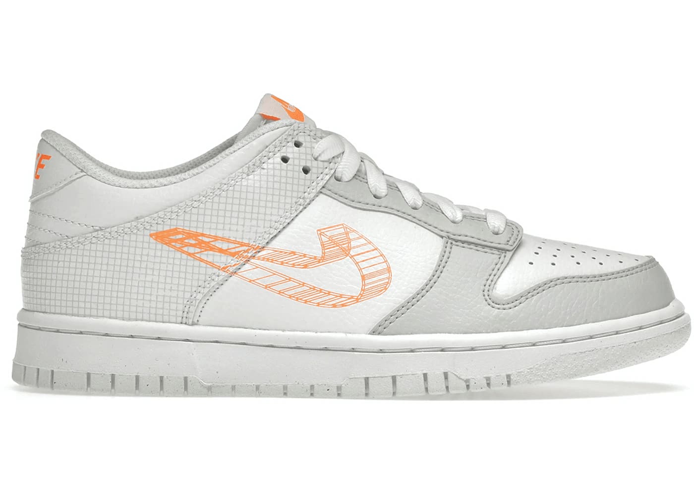 Nike Dunk Low SE 3D Swoosh Pure Platinum Total Orange (GS)