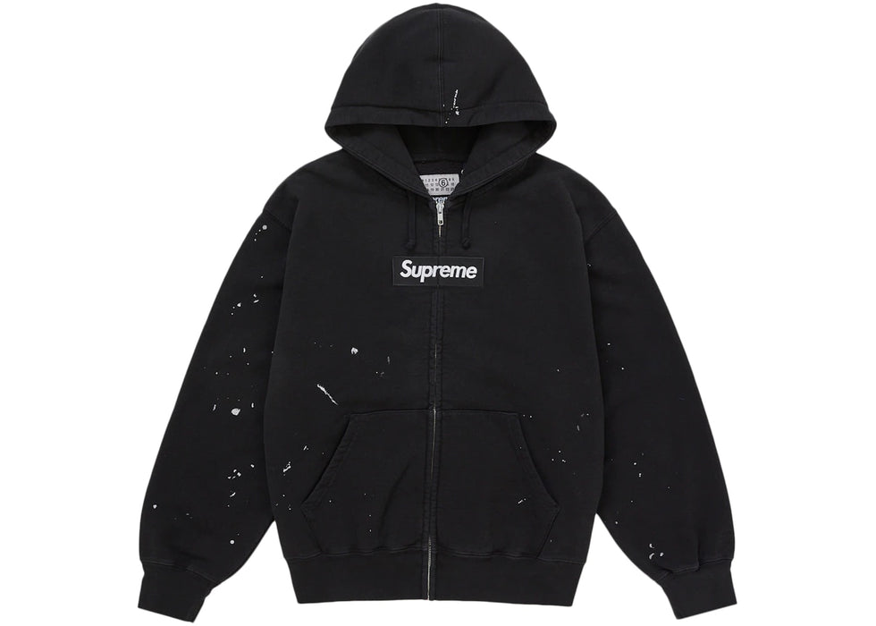 Supreme MM6 Maison Margiela Box Logo Zip Up Hooded Sweatshirt Black