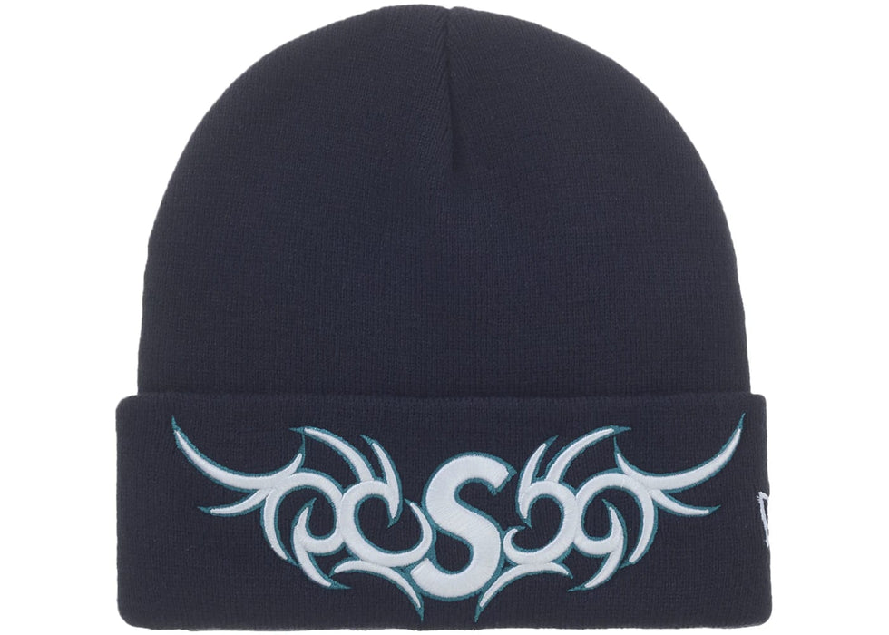 Supreme New Era Tribal S Logo Beanie Navy