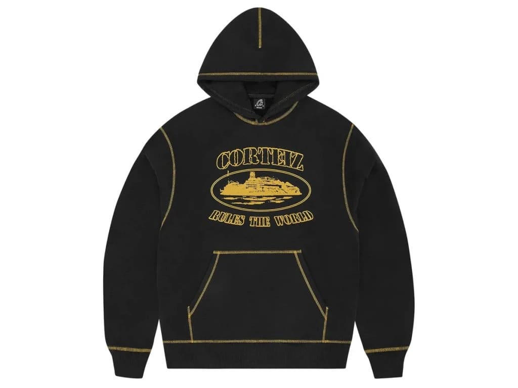 Corteiz Alcatraz Contrast Hoodie Black/Yellow