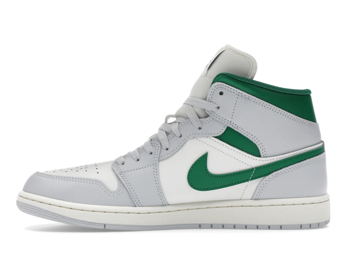 Jordan 1 Mid White Pure Platinum Pine Green