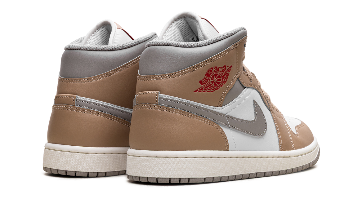 Jordan 1 Mid Rattan White College Grey