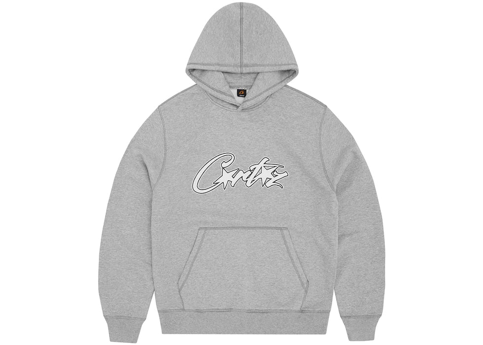 Corteiz Satin Allstarz Applique Hoodie Grey