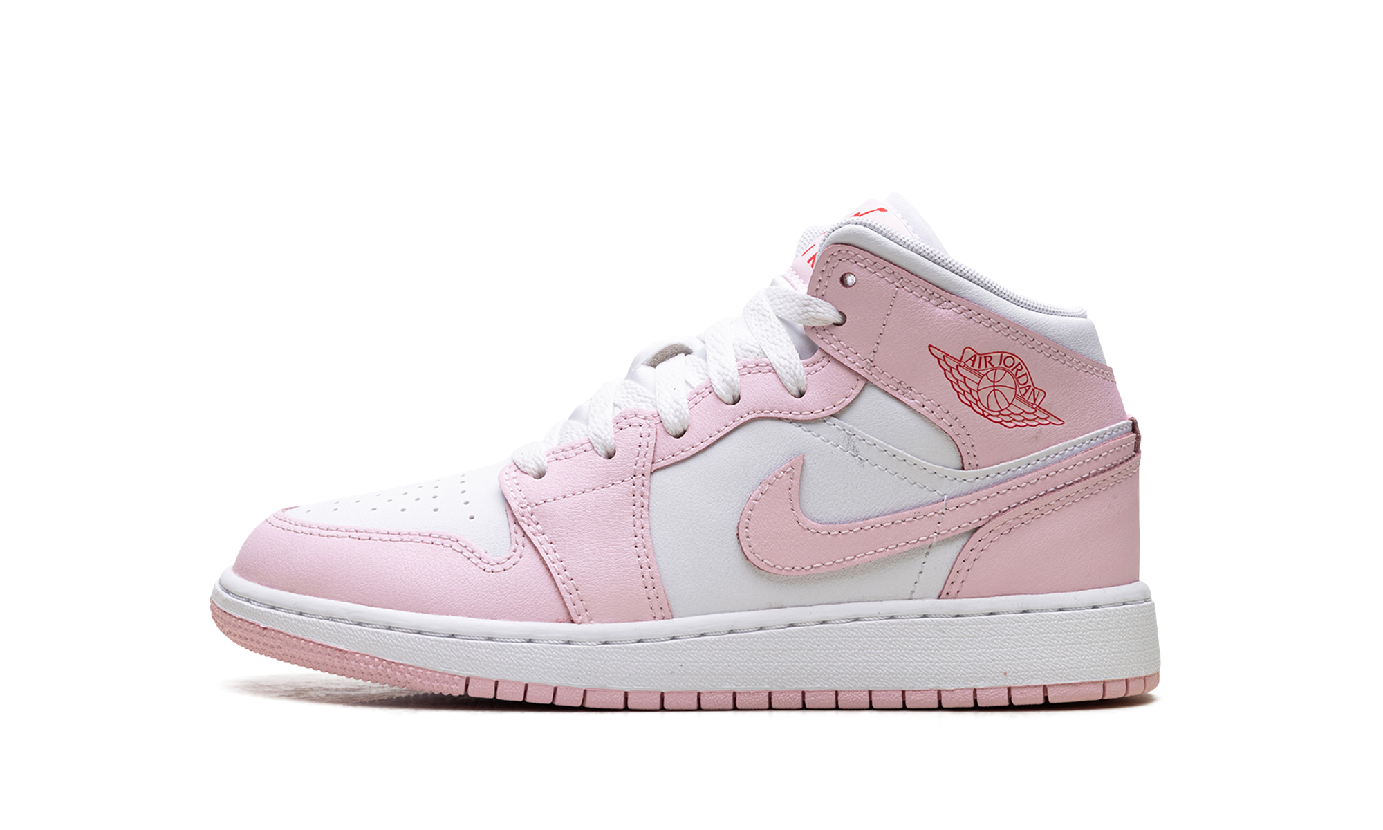 Jordan 1 Mid Pink Foam Fire Red (GS)