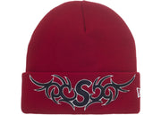 Supreme New Era Tribal S Logo Beanie Red