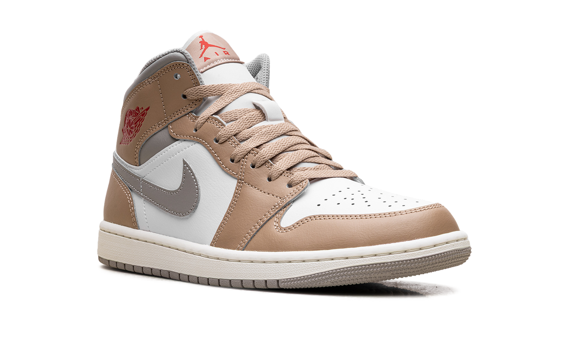 Jordan 1 Mid Rattan White College Grey