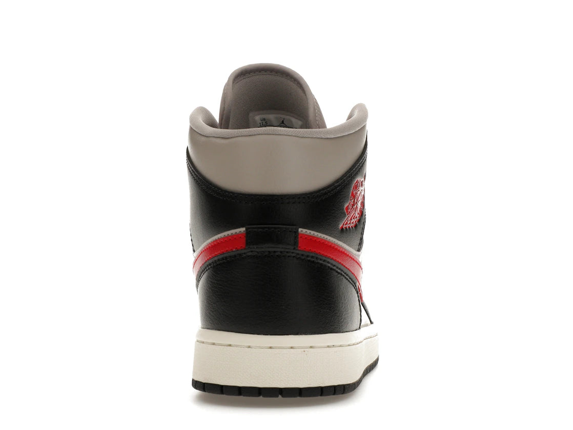 Jordan 1 Mid Black College Grey Gym Red (Women's)