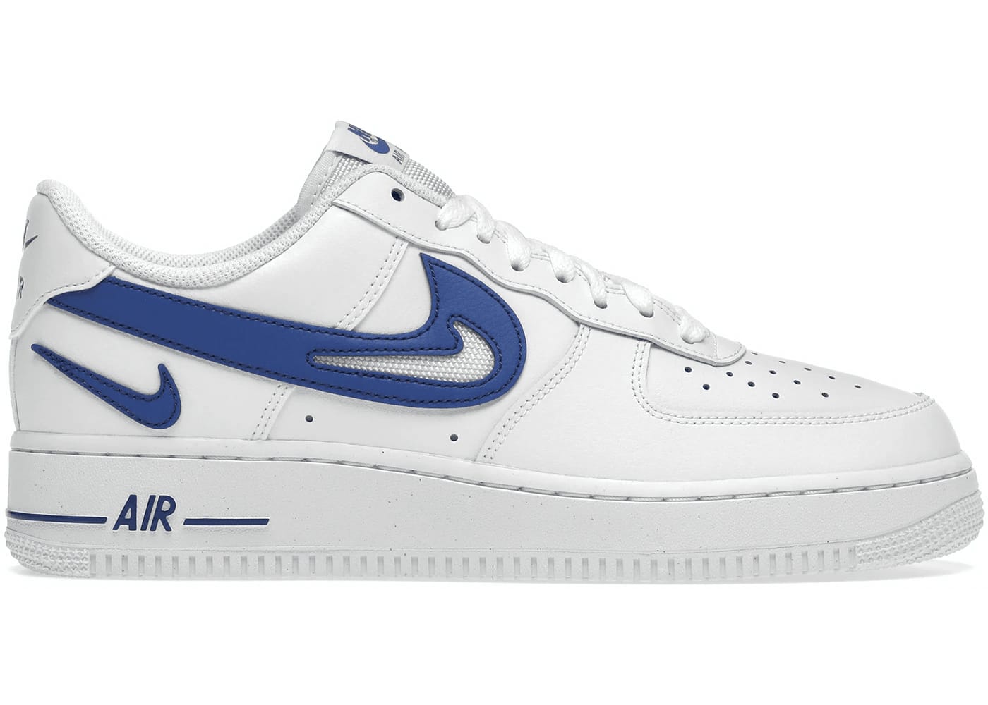 Nike Air Force 1 Low '07 FM Cut Out Swoosh White Game Royal