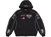 Supreme Racing Lined Zip Up Hooded Sweatshirt Black