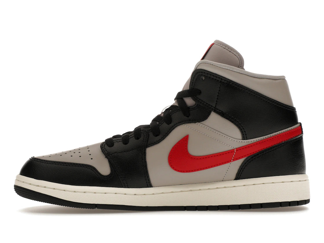 Jordan 1 Mid Black College Grey Gym Red (Women's)