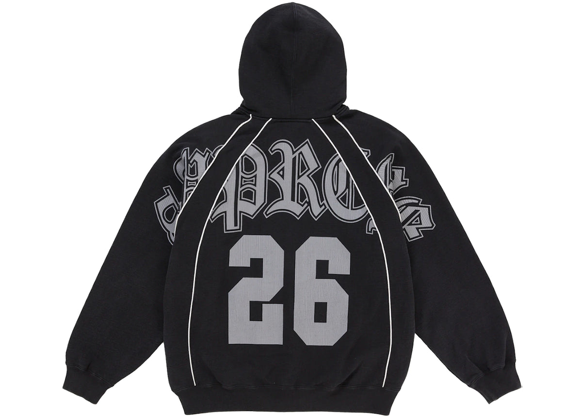 Supreme Paneled Zip Up Hooded Sweatshirt Black