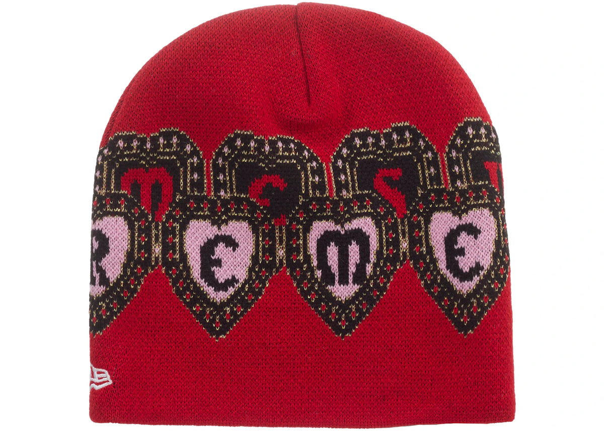 Supreme New Era Hearts Beanie Red