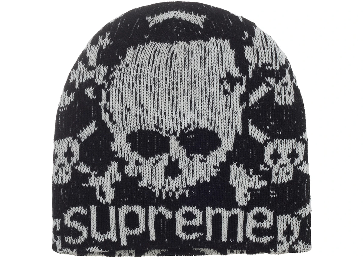Supreme Vanson Leathers Skull Beanie Black