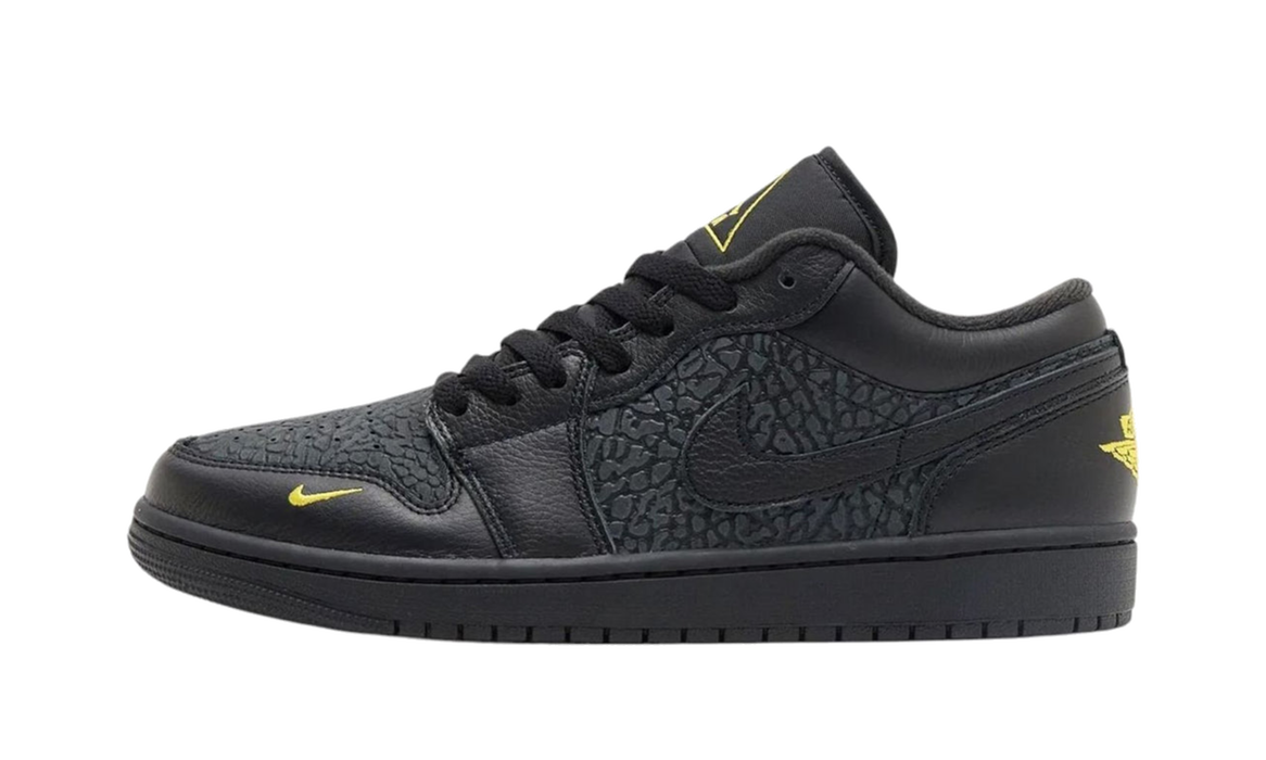 Jordan 1 Low Black Elephant Print