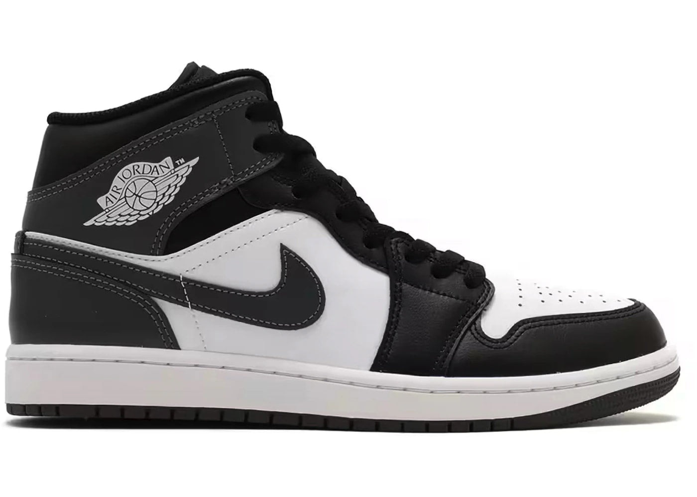 Jordan 1 Mid Black White Iron Grey