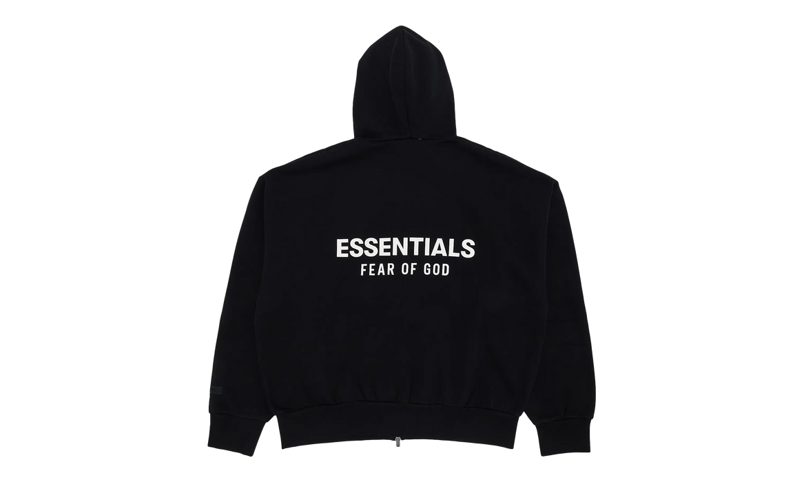 Fear of God Essentials Classic Hood Zip Up Sweatshirt Black
