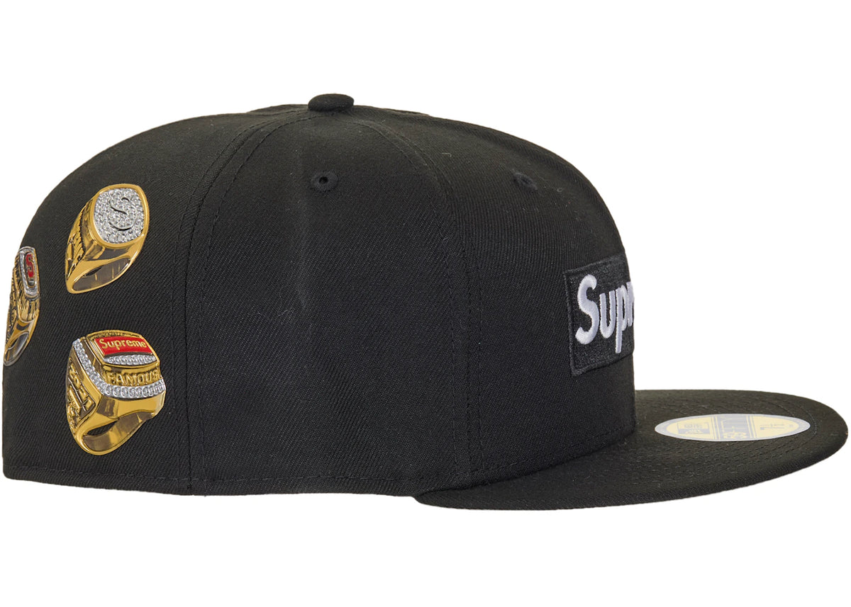 Supreme Rings Box Logo New Era 59Fifty Fitted Hat Black