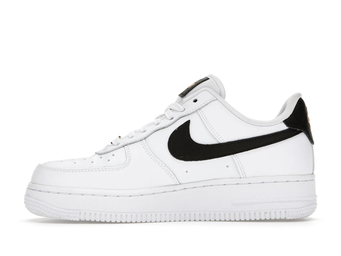 Nike Air Force 1 Low '07 Essential White Black Gold Mini Swoosh (Women's)