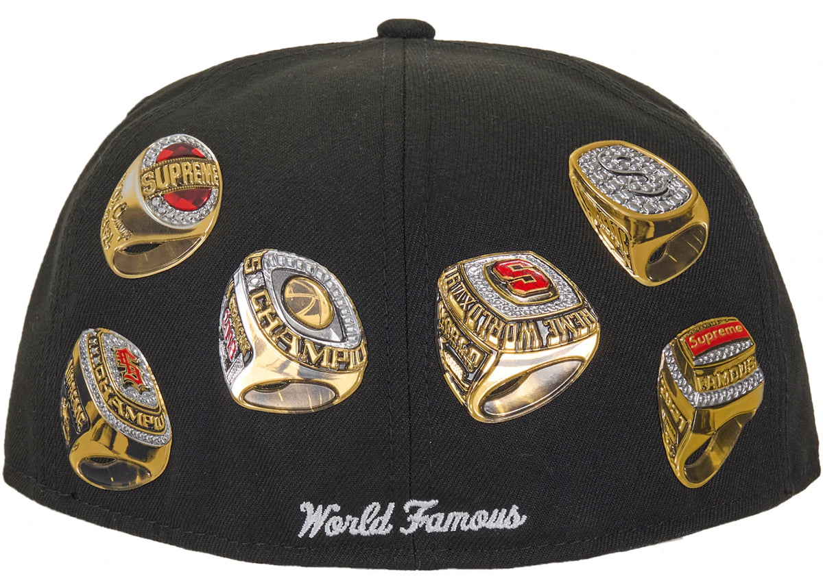 Supreme Rings Box Logo New Era 59Fifty Fitted Hat Black