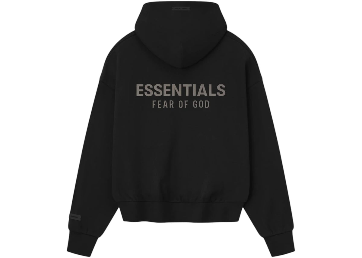 Fear of God Essentials Classic Fleece Zip-Up Hoodie Jet Black