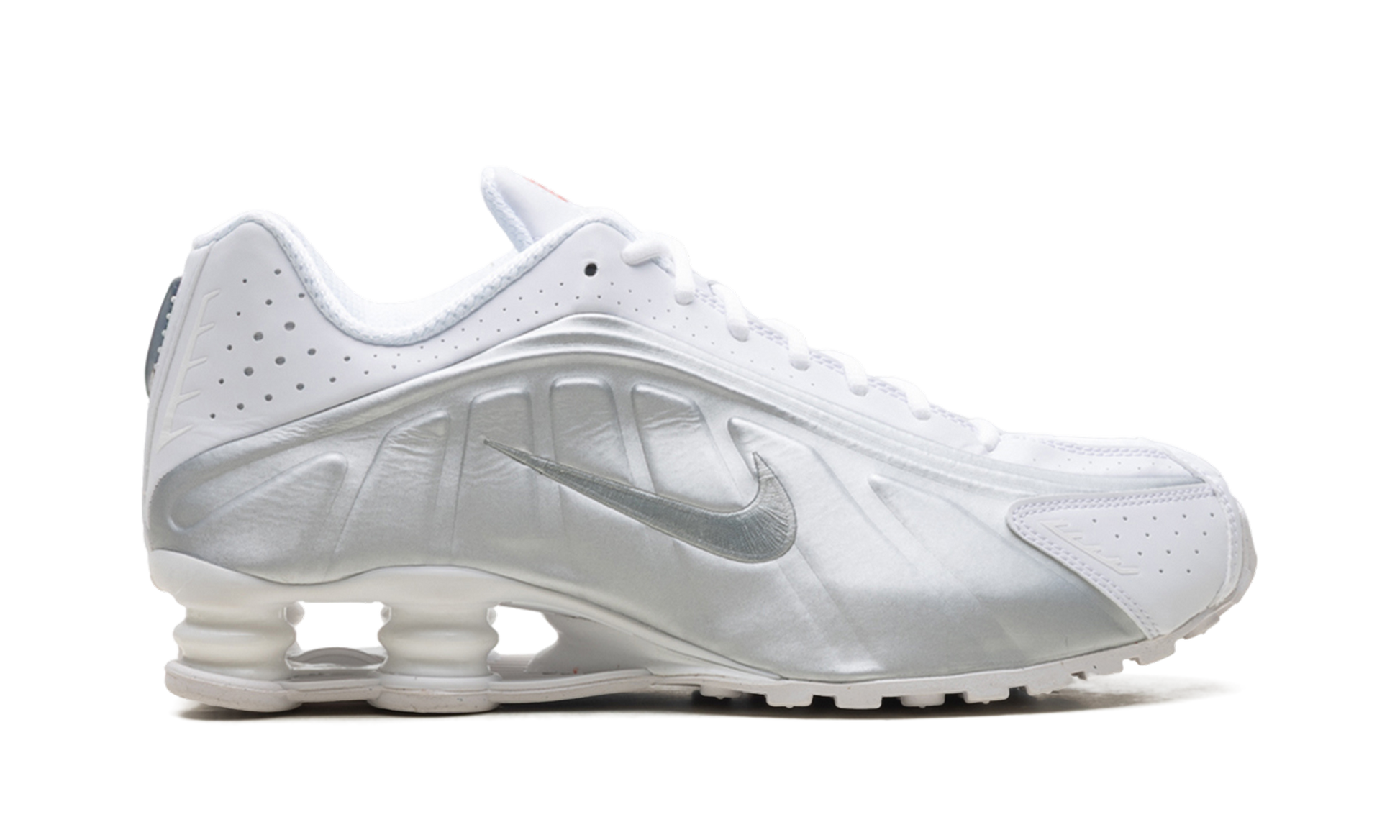 Nike Shox R4 White Bright Crimson Metallic Silver