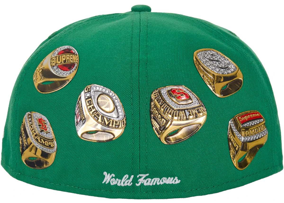 Supreme Rings Box Logo New Era 59Fifty Fitted Hat Green