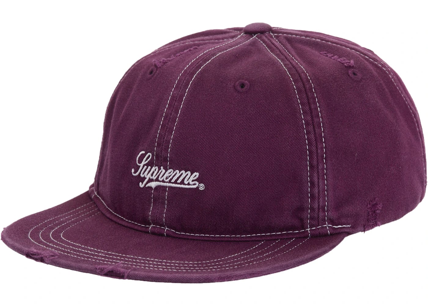 Supreme Distressed Script 6-Panel Red