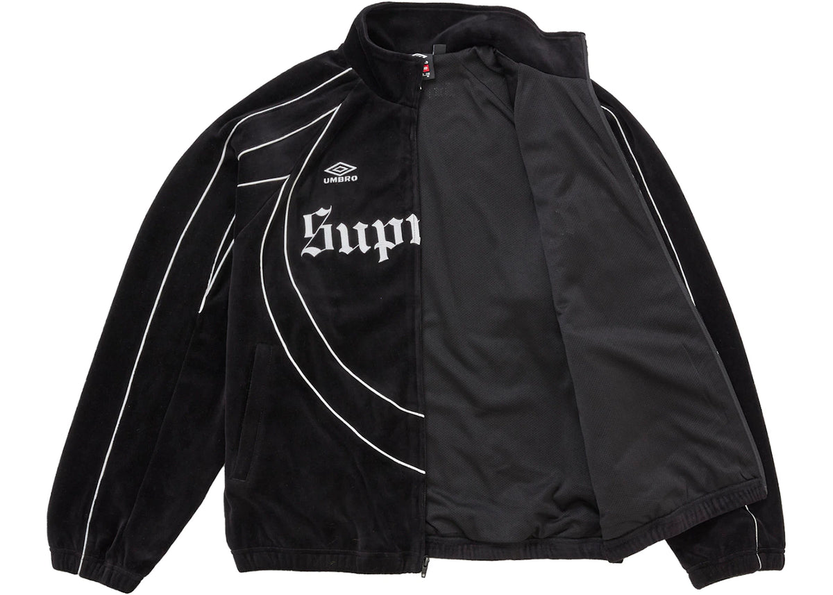 Supreme Umbro Velour Track Jacket Black